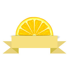 Image showing Lemon slice with paper banner