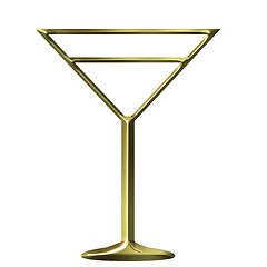 Image showing 3D Golden Cocktail Glass