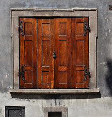 Image showing Wooden window shutter