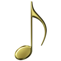 Image showing 3D Golden Eighth Note