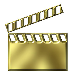 Image showing 3D Golden Film Clap Board