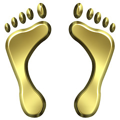 Image showing 3D Golden Foot Prints