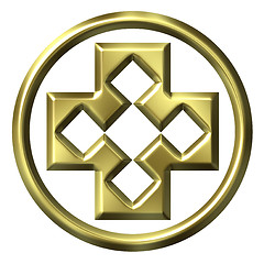 Image showing 3D Golden Framed Cross