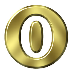 Image showing 3D Golden Framed Number 0