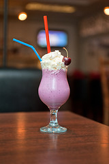 Image showing Cherry milkshake