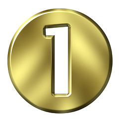 Image showing 3D Golden Framed Number 1