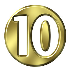 Image showing 3D Golden Framed Number 10