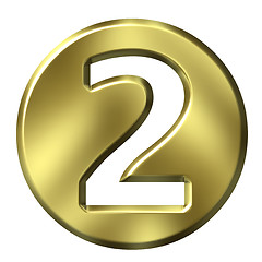 Image showing 3D Golden Framed Number 2