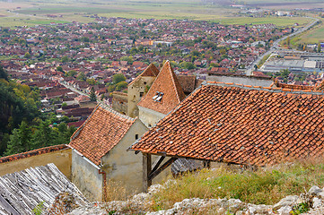 Image showing View of Rasnov from fortress. Transylvania, Brasov, Romania