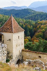 Image showing Medieval fortress in Rasnov, Transylvania, Brasov, Romania