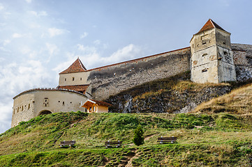 Image showing Medieval fortress in Rasnov, Transylvania, Brasov, Romania