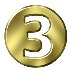 Image showing 3D Golden Framed Number 3