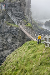 Image showing rope bridge at carrick a reed