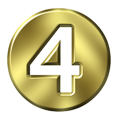 Image showing 3D Golden Framed Number 4