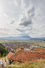 Image showing View of Rasnov from fortress. Transylvania, Brasov, Romania