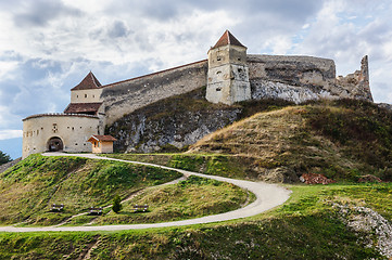 Image showing Medieval fortress in Rasnov, Transylvania, Brasov, Romania