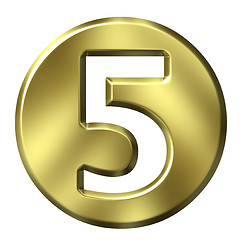 Image showing 3D Golden Framed Number 5