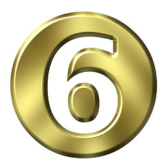 Image showing 3D Golden Framed Number 6