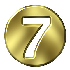 Image showing 3D Golden Framed Number 7