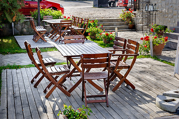 Image showing Empty outdoor cafe table