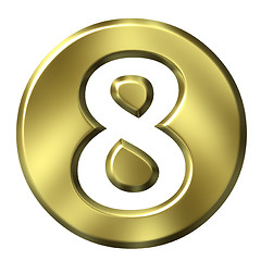 Image showing 3D Golden Framed Number 8