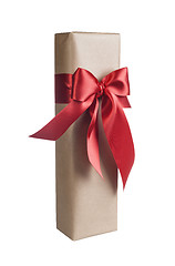 Image showing Christmas gift with bow isolated