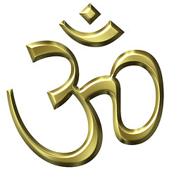 Image showing 3D Golden Hinduism Symbol