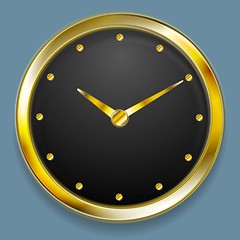 Image showing Abstract golden vector clock design