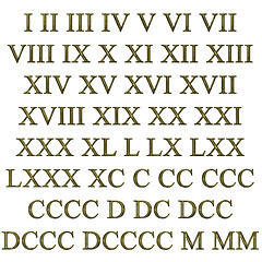 Image showing 3D Golden Latin Numbers