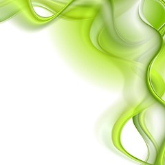 Image showing Bright green waves vector background