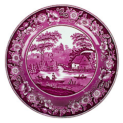Image showing Very old dutch plate isolated