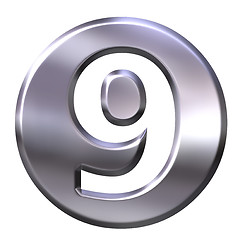 Image showing 3D Silver Framed Number 9