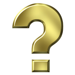 Image showing 3D Golden Question Mark