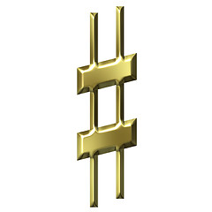 Image showing 3D Golden Sharp Symbol