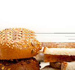 Image showing organic bread over rustic table