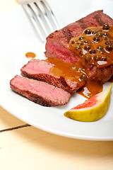 Image showing green peppercorn beef filet mignon