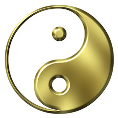 Image showing 3D Golden Tao Symbol