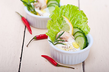 Image showing fresh garlic cheese dip salad