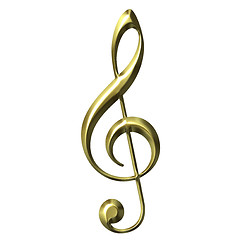 Image showing 3D Golden Treble Clef