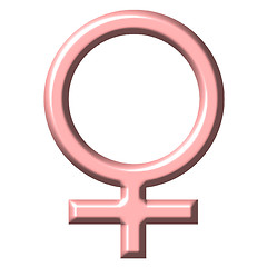 Image showing 3D Pink Female Symbol