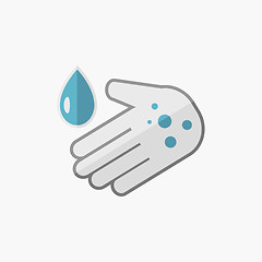 Image showing Hand Washing Flat Icon