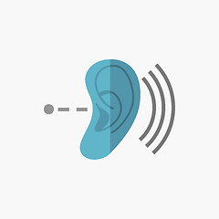 Image showing Deafness Flat Icon