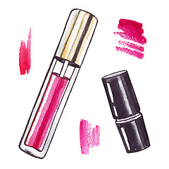 Image showing Beautiful Watercolor Lipstick.