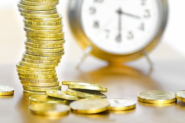 Image showing Alarm clock and money