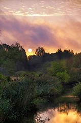 Image showing Sunrise over the river