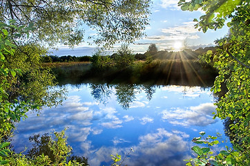 Image showing  Sunset on the river