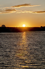 Image showing Sunset over lake