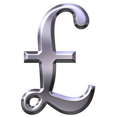 Image showing 3D Silver British Pound Symbol