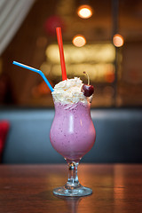 Image showing Cherry milkshake