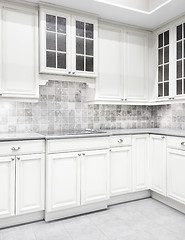 Image showing White modern kitchen